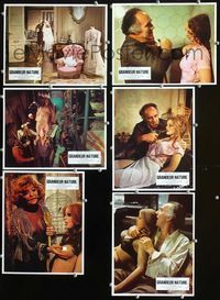 4e793 LIFE SIZE 6 French movie lobby cards '74 Grandeur nature, bizarre images of doll woman!