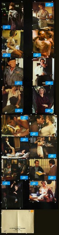 4e668 POSTMAN ALWAYS RINGS TWICE 16 set A&B French lobby cards '81 Jack Nicholson, Jessica Lange!