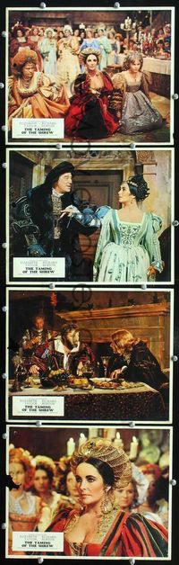 4e845 TAMING OF THE SHREW 4 French lobby cards '67 images of Elizabeth Taylor & Richard Burton!