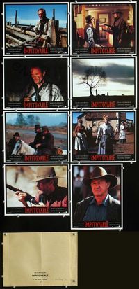 4e768 UNFORGIVEN 8 French LCs '92 cool images of Clint Eastwood, Gene Hackman, Morgan Freeman!