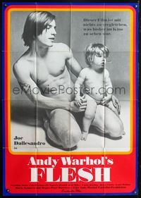 4d002 ANDY WARHOL'S FLESH German 33x47 '70 naked Joe Dallesandro & infant by Francesco Scavullo!