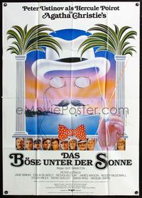 4d011 EVIL UNDER THE SUN German 33x47 poster '82 Agatha Christie, Anthony Shaffer, Peter Ustinov