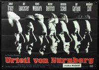 4d015 JUDGMENT AT NUREMBERG German 33x47 '61 Spencer Tracy, Judy Garland, Burt Lancaster, Dietrich
