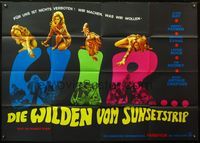 4d021 RIOT ON SUNSET STRIP German 33x47 movie poster '67 crazy pot-partygoers, sexy images of girl!
