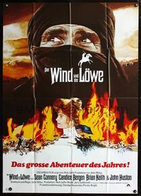 4d028 WIND & THE LION German 33x47 poster '75 art of Sean Connery & Candice Bergen, John Milius!