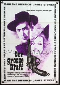 4d092 DESTRY RIDES AGAIN German poster R64 cool Rehak artwork of Jimmy Stewart, Marlene Dietrich!