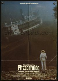 4d120 FITZCARRALDO photo style German poster '82 cool image of Klaus Kinski & boat, Werner Herzog