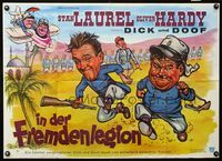 4d122 FLYING DEUCES horizontal German poster R60s cool art of Legionnaires Laurel & Hardy by Be!