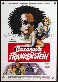 4d129 FRANKENSTEIN ITALIAN STYLE German '76 Frankenstein all'italiana, best sexy horror comedy art!