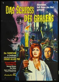 4d155 HORROR CASTLE German movie poster '64 La Vergine di Norimberga, cool horror artwork by Hoff!