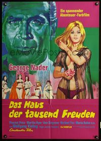 4d157 HOUSE OF 1000 DOLLS German poster '67 great art of Goerge Nader, sexy Martha Hyer & girls!