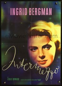 4d168 INTERMEZZO German movie poster R60 great close-up art of Ingrid Bergman!