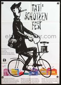 4d171 JOUR DE FETE German poster R60s Jour de fete, great art of Jacques Tati by Fischer Nobisch!