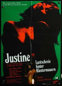 4d172 JUSTINE DE SADE German movie poster '72 cool art image of sexy Alice Arno!