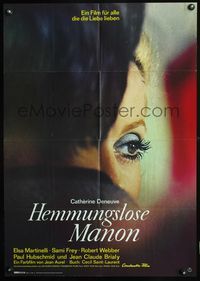 4d205 MANON 70 German movie poster '68 extreme close-up of Catherine Deneuve!