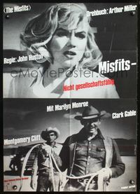 4d211 MISFITS German R1972 Clark Gable, close-up of sexy Marilyn Monroe, John Huston!
