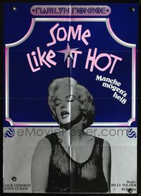 4d259 SOME LIKE IT HOT German movie poster R69 great image of sexy Marilyn Monroe!