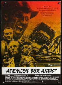 4d260 SORCERER German '77 William Friedkin, Wages of Fear, image of truck crossing rope bridge!