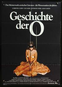4d263 STORY OF O German movie poster '75 Histoire d'O, x-rated, sexy image of girl in chains!