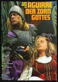 4d034 AGUIRRE, THE WRATH OF GOD German movie poster '72 great image of medieval Klaus Kinski!