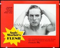 4e599 ANDY WARHOL'S FLESH German movie lobby card '68 Andy Warhol, close-up of Joe Dallesandro!