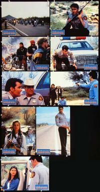 4e454 BEYOND THE LAW 9 German movie lobby cards '92 great images of policeman Charlie Sheen!