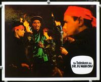 4e603 BLOOD OF FU MANCHU German lobby card '69 Jesus Franco, cool image of Christopher Lee as Fu!