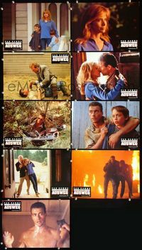 4e462 NOWHERE TO RUN 9 German LCs '93 great images of Jean-Claude Van Damme, Rosanna Arquette!