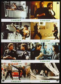 4d320 TIMECOP German LC movie poster '94 great action images of Jean-Claude Van Damme, Mia Sara!