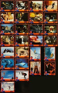 4e389 SPY WHO LOVED ME 27 German movie lobby cards '77 Roger Moore as James Bond, Bob Peak art!