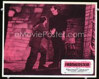 4e951 FRANKENSTEIN Mexican movie lobby card R70s classic image of Boris Karloff as the monster!