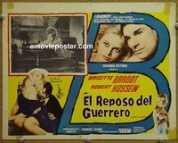 4e963 LOVE ON A PILLOW Mexican movie lobby card '64 sexy Brigitte Bardot, Robert Hossein!