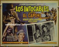 4e976 SCARFACE MOB Mexican movie lobby card '62 cool image of Robert Stack w/tommy gun, Keenan Wynn!