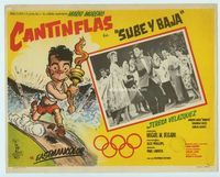 4e979 SUBE Y BAJA Mexican movie lobby card '59 Cantinflas, Olympics!