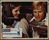 4e987 WAY WE WERE Mexican movie lobby card '73 Robert Redford & pretty Lois Chiles!