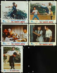 4e221 CHINESE CONNECTION 5 South American movie lobby cards '73 great images of Bruce Lee fighting!