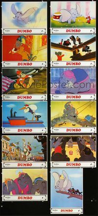 4e298 DUMBO 12 Spanish movie lobby cards R80s Walt Disney circus elephant classic!