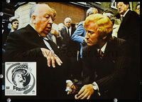 4e377 FRENZY Spanish movie lobby card '72 great candid of Alfred Hitchcock, shocking masterpiece!