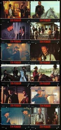 4e332 UNFORGIVEN 12 Spanish movie lobby cards '92 cool images of Clint Eastwood & Morgan Freeman!