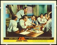 4f363 12 ANGRY MEN LC #5 '57 Henry Fonda asks Lee J. Cobb & E.G. Marshall how they can be certain!