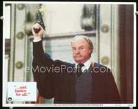 4f397 AND JUSTICE FOR ALL LC #6 '79 great close up of judge Jack Warden firing gun in his court!