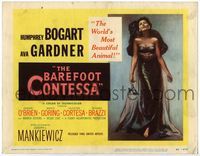 4f026 BAREFOOT CONTESSA TC '54 great art of Humphrey Bogart nuzzling sexy full-length Ava Gardner!