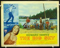 4f449 BIG SKY movie lobby card #4 '52 Kirk Douglas & Arthur Hunnicutt come ashore from riverboat!