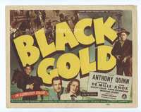 4f034 BLACK GOLD title movie lobby card '47 Anthony Quinn, great horse racing image!