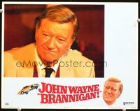 4f481 BRANNIGAN LC #1 '75 great close up of detective John Wayne with far-off look in his eyes!