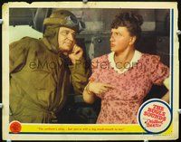4f488 BUGLE SOUNDS lobby card '42 close up of Marjorie Main angry at pilot Wallace Beery in uniform!