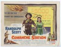 4f058 COMANCHE STATION TC '60 Randolph Scott, Nancy Gates, Budd Boetticher, wanted poster design!