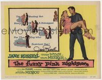 4f111 FUZZY PINK NIGHTGOWN signed TC '57 by Jane Russell, who is tied up and held by Ralph Meeker!