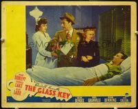 4f612 GLASS KEY movie lobby card '42 Brian Donlevy & Veronica Lake visit Alan Ladd in hospital!