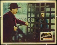 4f631 GUNFIGHTER movie lobby card #2 '50 Gregory Peck as Jimmy Ringo puts man in jail!